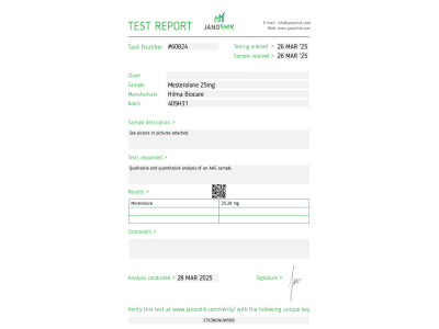 Mesterolone ( Proviron ) Fabricant : Hilma Biocare Conditionnement : 50 comprimés/bouteille ( 25mg/comprimé )